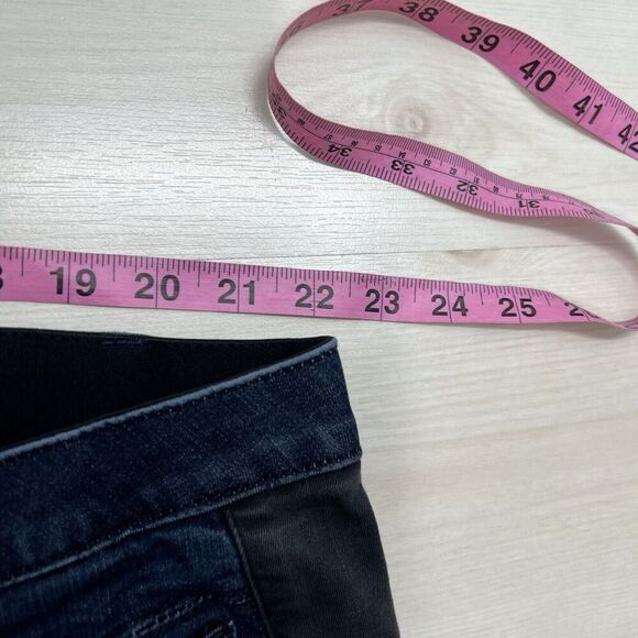 Democracy "Ab"solution High Rise Jeans Size 24W Blue Straight Leg Black Stripe - Picture 6 of 11